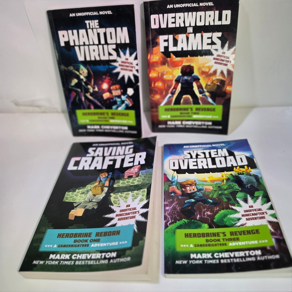 Minecraft Gameknight999 Books Lot 4 Mark Cheverton Unofficial Novel Paperbacks